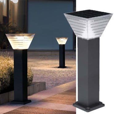Square Bollard Solar Light